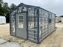10x16 Greenhouse With Floor 12 Inch Fan with Thermostat 9 Lite Door and Electric Side View Gainesville FL, located in Gainesville, FL.