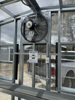 12x24 Large Greenhouse 24 Inch Fan Installed located in Gainesville, FL.